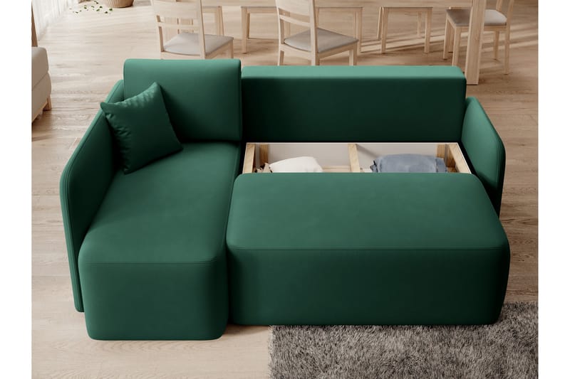 Hadson 3-personers Sofa med Chaiselong - Grøn - Møbler - Sofaer - Sofa med chaiselong