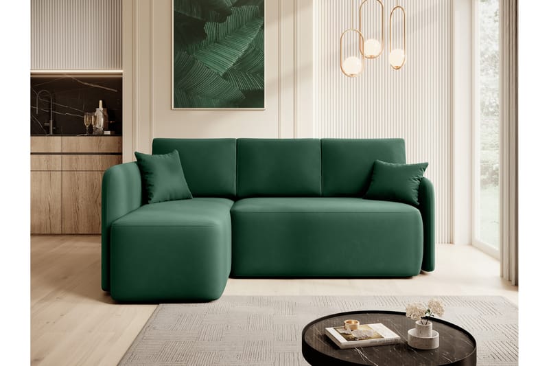 Hadson 3-personers Sofa med Chaiselong - Grøn - Møbler - Sofaer - Sofa med chaiselong