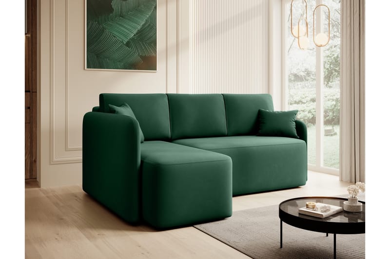 Hadson 3-personers Sofa med Chaiselong - Grøn - Møbler - Sofaer - Sofa med chaiselong