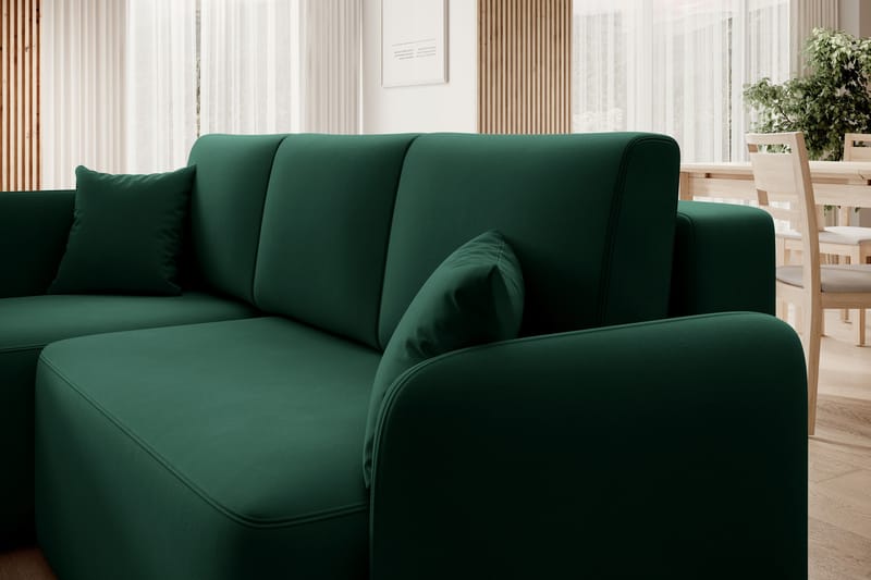 Hadson 3-personers Sofa med Chaiselong - Grøn - Møbler - Sofaer - Sofa med chaiselong