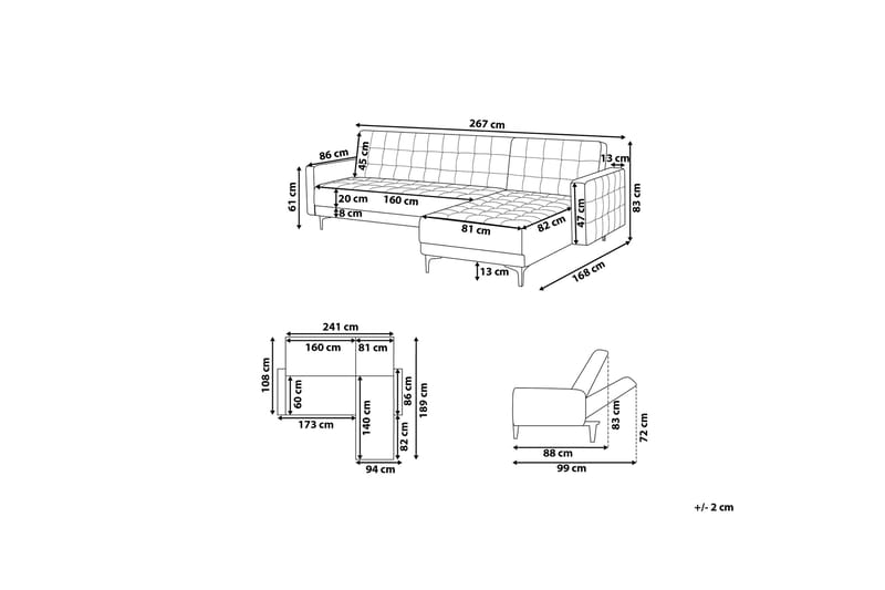 Aberdeen hjørnesofa 267 cm - Brun - Møbler - Sofaer - Hjørnesofa