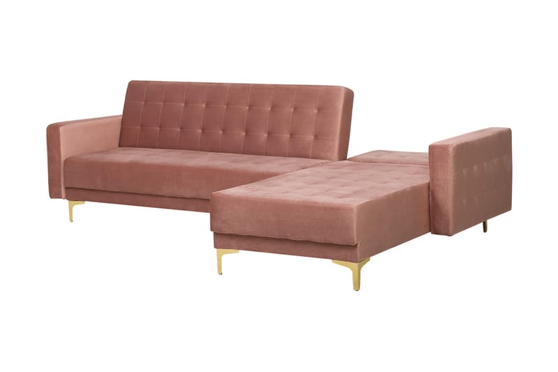 Aberdeen Hjørnesovesofa med Fodpuf 267 cm - Lyserød - Møbler - Sofaer - Sovesofaer