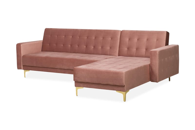 Aberdeen Hjørnesovesofa med Fodpuf 267 cm - Lyserød - Møbler - Sofaer - Sovesofaer