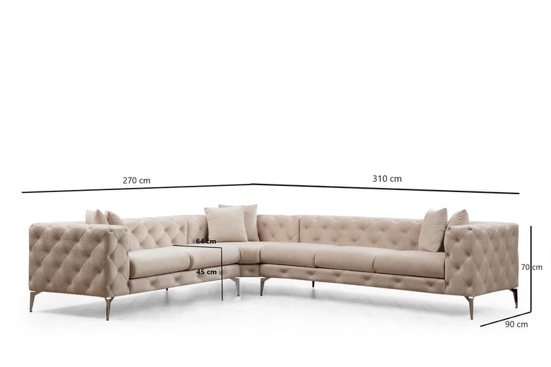 Beachport Hjørnesofa 6-sæders - Beige - Møbler - Sofaer - Hjørnesofa