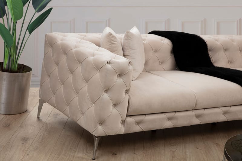 Beachport Stor Hjørnesofa 6-personers L-formet - Beige - Møbler - Sofaer - Hjørnesofa