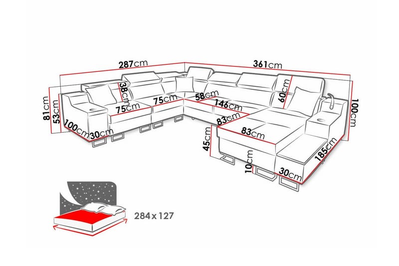 Galbally 5-personers hjørnesofa - Brun - Møbler - Sofaer - Hjørnesofa