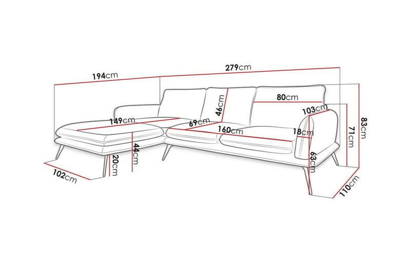 Graystone 3-pers. Hjørnesofa - Brun - Møbler - Sofaer - Hjørnesofa