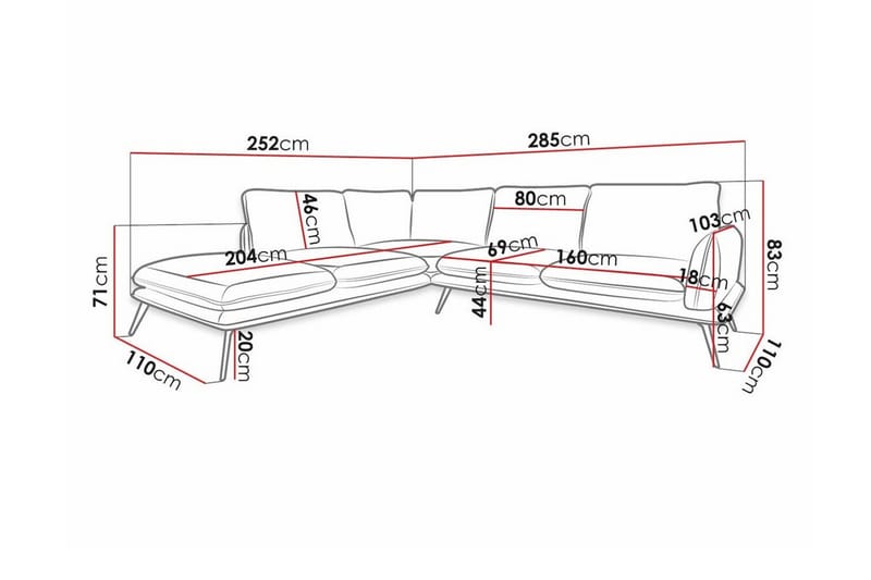 Graystone 4-pers. Hjørnesofa - Mørkegrøn - Møbler - Sofaer - Hjørnesofa