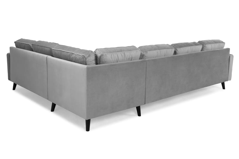 Monroe Hjørnesofa med Chaiselong Vendbar Velour - Lysegrå - Møbler - Sofaer - Hjørnesofa - Hjørnesofa med chaiselong