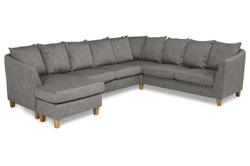 Wave Hjørnesofa med Chaiselong Vendbar Løse Puder Vaskbar St - Brun - Møbler - Sofaer - Hjørnesofa - Hjørnesofa med chaiselong