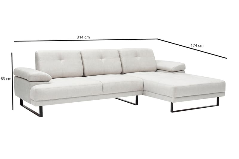 Kitimat Chaiselongsofa 3-personers - Beige - Møbler - Sofaer - Hjørnesofa