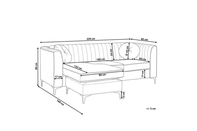 Linneberga Hjørnesofa Højre - Blå - Møbler - Sofaer - Hjørnesofa