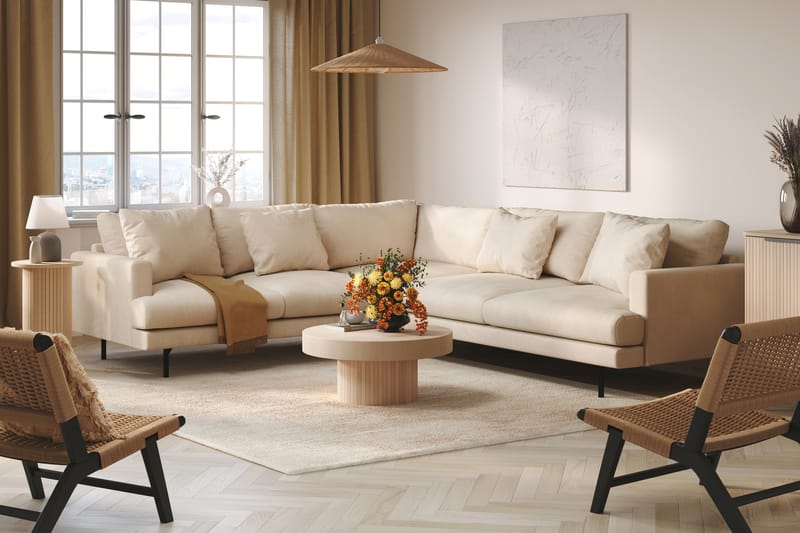 Menard 5-pers Hjørnesofa - Beige - Møbler - Sofaer - Hjørnesofa