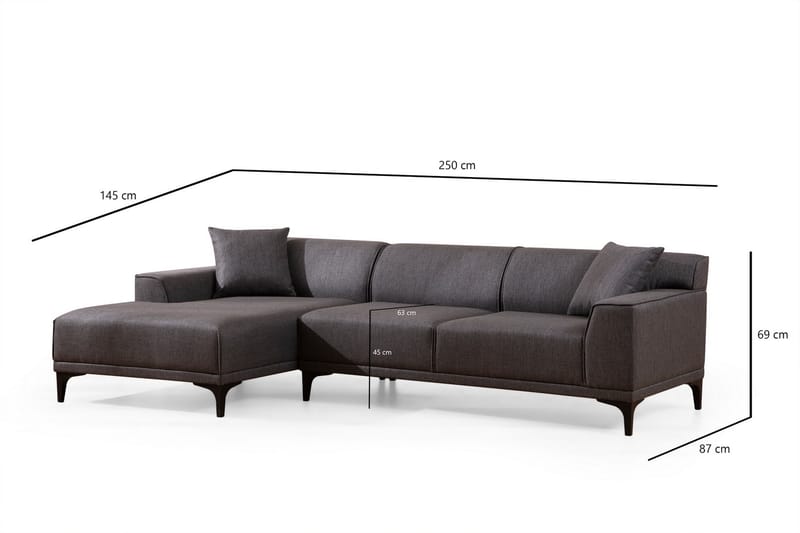 Mississauga Chaiselongsofa 3-personers - Antracit - Møbler - Sofaer - Hjørnesofa