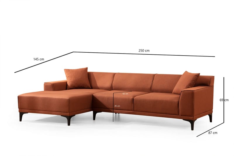 Mississauga Chaiselongsofa 3-personers - Orange - Møbler - Sofaer - Hjørnesofa