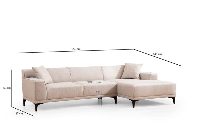 Mississauga Chaiselongsofa 3-personers - Hvid - Møbler - Sofaer - Hjørnesofa