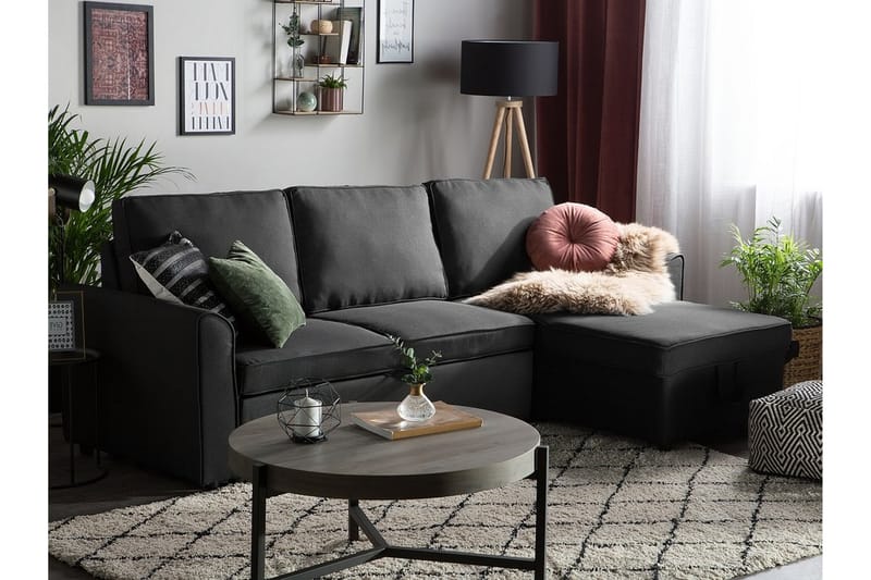 Nesna Hjørnesofa 228 cm - Sort - Hjørnesofa