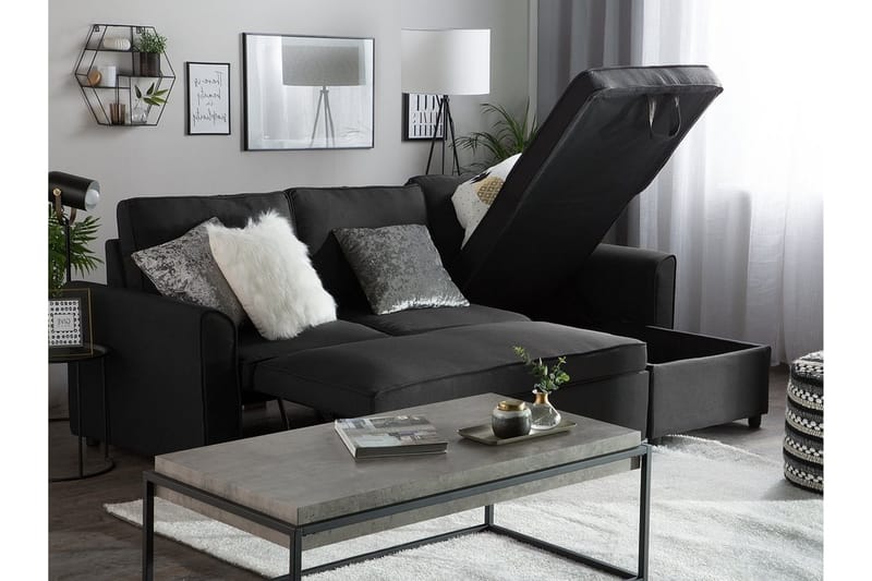 Nesna Hjørnesofa 228 cm - Sort - Hjørnesofa