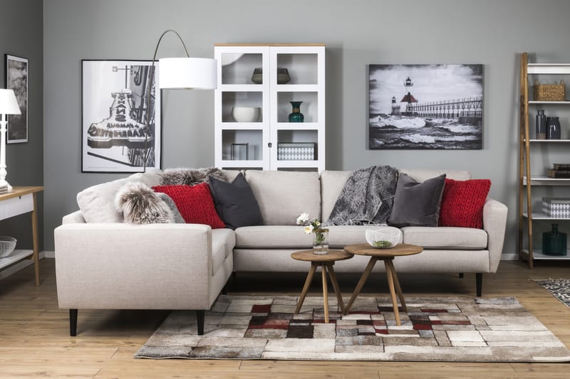 Nordic Hjørnesofa Højre - Beige/Sort - Møbler - Sofaer - Hjørnesofa