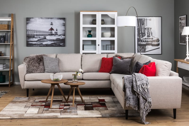 Nordic Large Hjørnesofa - Beige/Sort - Møbler - Sofaer - Hjørnesofa