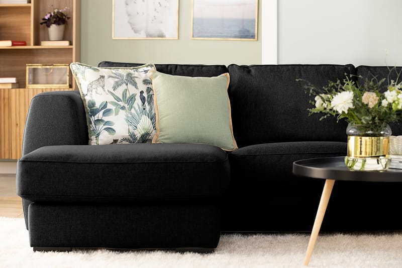 Optus Stor Hjørnesofa med Divan Vendbar 348 cm Bred - Mørk / Sort - Møbler - Sofaer - Hjørnesofa - Hjørnesofa med chaiselong