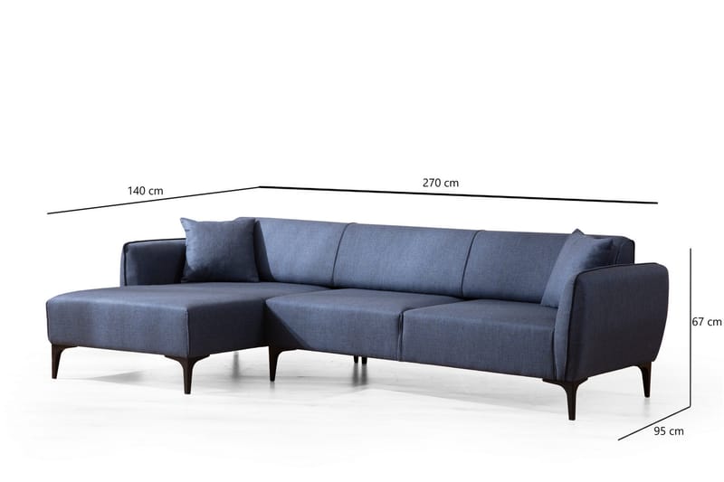 Rossland Chaiselongsofa 3-personers - Blå - Møbler - Sofaer - Hjørnesofa