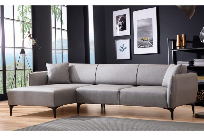 Rossland Chaiselongsofa 3-personers - Grå - Møbler - Sofaer - Hjørnesofa