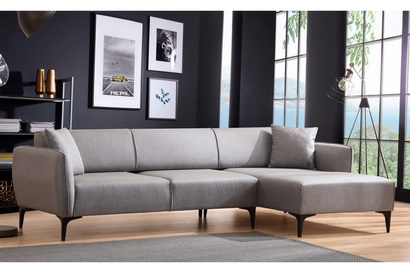 Rossland Chaiselongsofa 3-personers - Grå - Møbler - Sofaer - Hjørnesofa