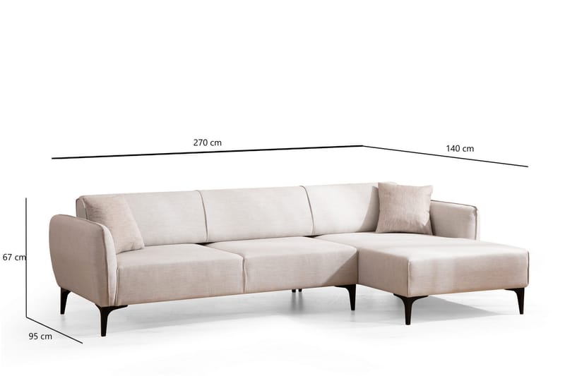 Rossland Chaiselongsofa 3-personers - Hvid - Møbler - Sofaer - Hjørnesofa