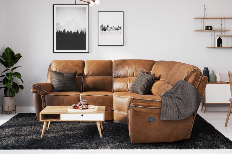 Saranda Hjørnesofa - Brun - Møbler - Sofaer - Hjørnesofa