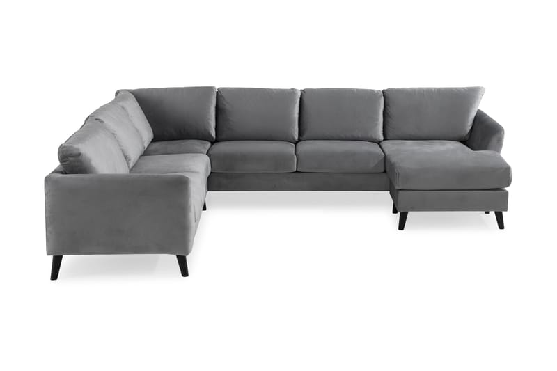 Trend Hjørnesofa med Chaiselong Højre Velour - Lysegrå - Møbler - Sofaer - Hjørnesofa