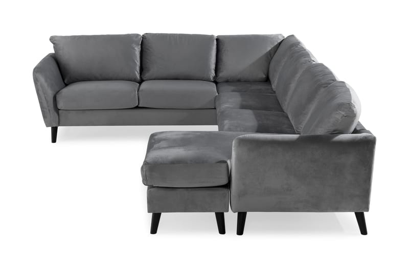 Trend Hjørnesofa med Chaiselong Højre Velour - Lysegrå - Møbler - Sofaer - Hjørnesofa