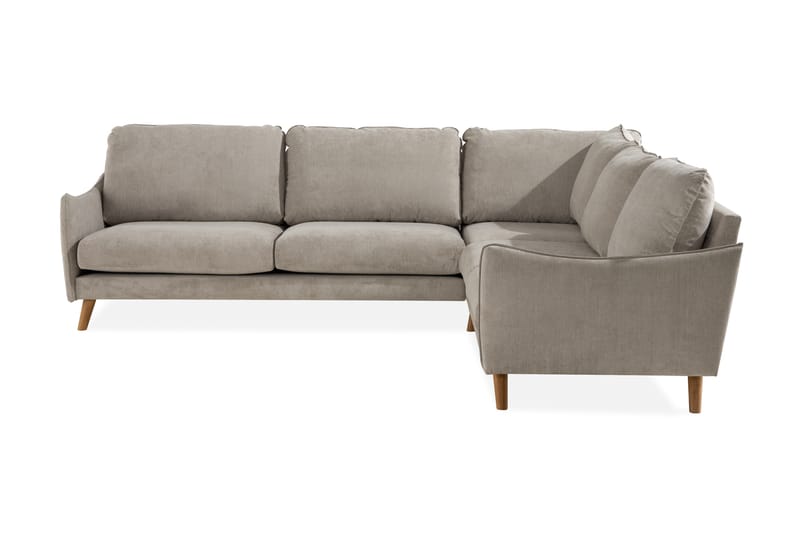 Trend Lyx Hjørnesofa Højre - Beige/Eg - Møbler - Sofaer - Hjørnesofa