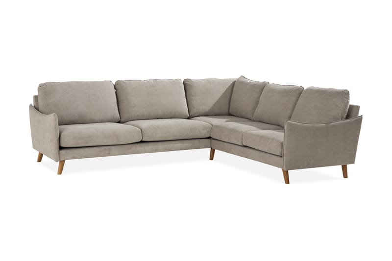 Trend Lyx Hjørnesofa Højre - Beige/Eg - Møbler - Sofaer - Hjørnesofa