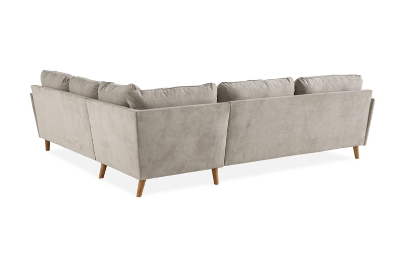 Trend Lyx Hjørnesofa Højre - Beige/Eg - Møbler - Sofaer - Hjørnesofa