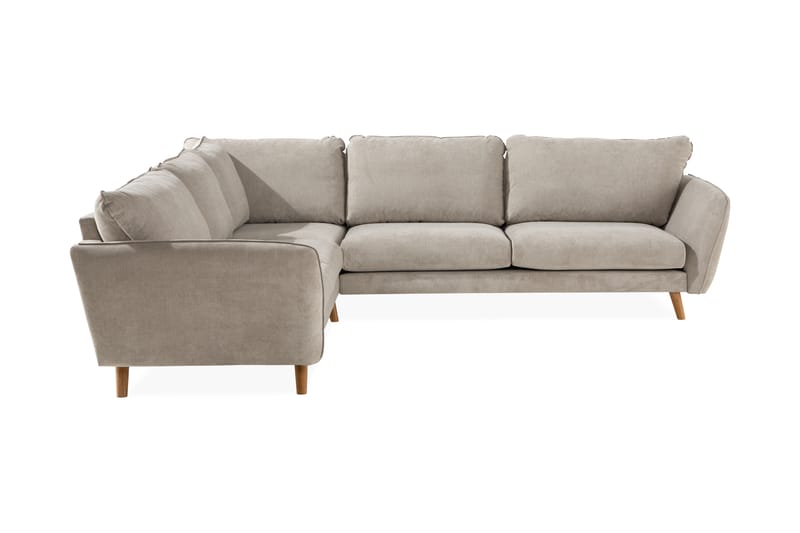 Trend Stor Luksus Hjørnesofa Vendbar L-formet - Beige / Eg - Møbler - Sofaer - Hjørnesofa