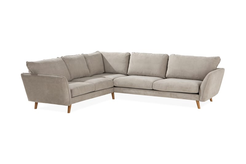 Trend Stor Luksus Hjørnesofa Vendbar L-formet - Beige / Eg - Møbler - Sofaer - Hjørnesofa