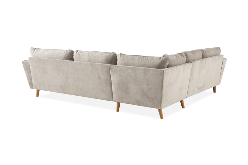 Trend Stor Luksus Hjørnesofa Vendbar L-formet - Beige / Eg - Møbler - Sofaer - Hjørnesofa