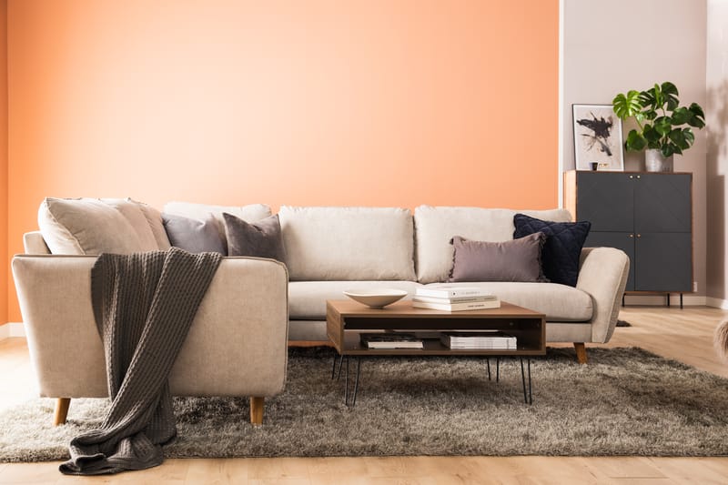 Trend Stor Luksus Hjørnesofa Vendbar L-formet - Beige / Eg - Møbler - Sofaer - Hjørnesofa