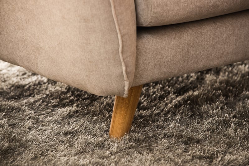 Trend Stor Luksus Hjørnesofa Vendbar L-formet - Beige / Eg - Møbler - Sofaer - Hjørnesofa