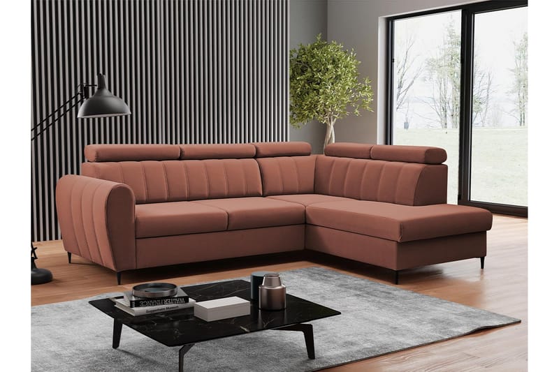 Hoffman Sofa med Chaiselong 3-personers - Kobber - Møbler - Sofaer - Sofa med chaiselong