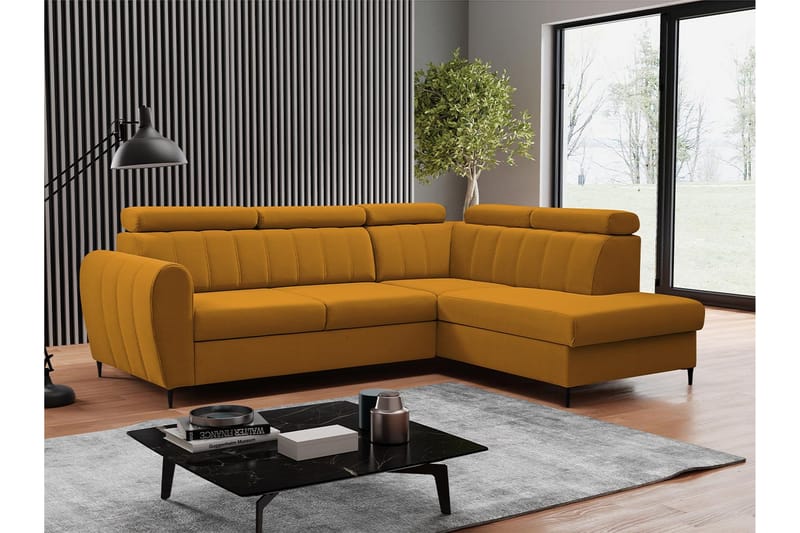 Hoffman Sofa med Chaiselong 3-personers - Orange - Møbler - Sofaer - Sofa med chaiselong