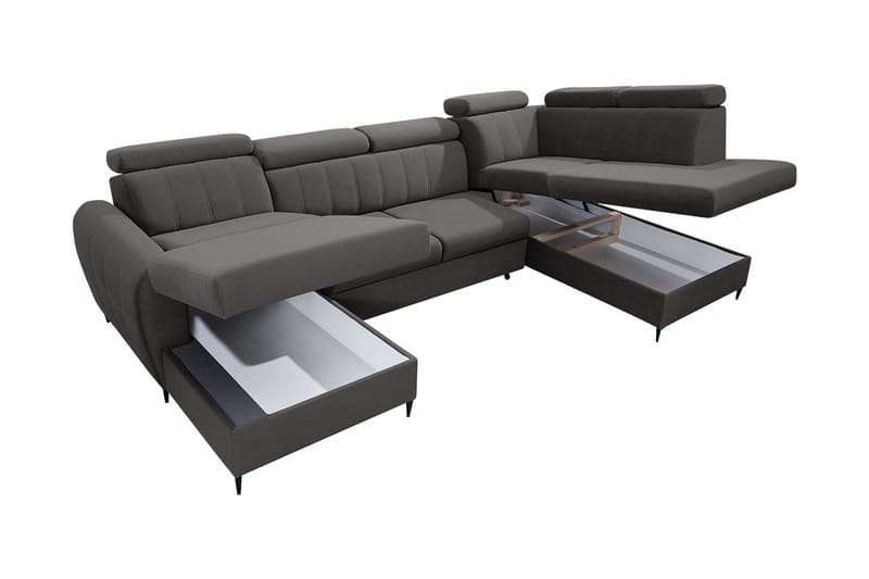 Hoffman Sofa med Chaiselong og Divan 4-personers - Blå - Møbler - Sofaer - U Sofa