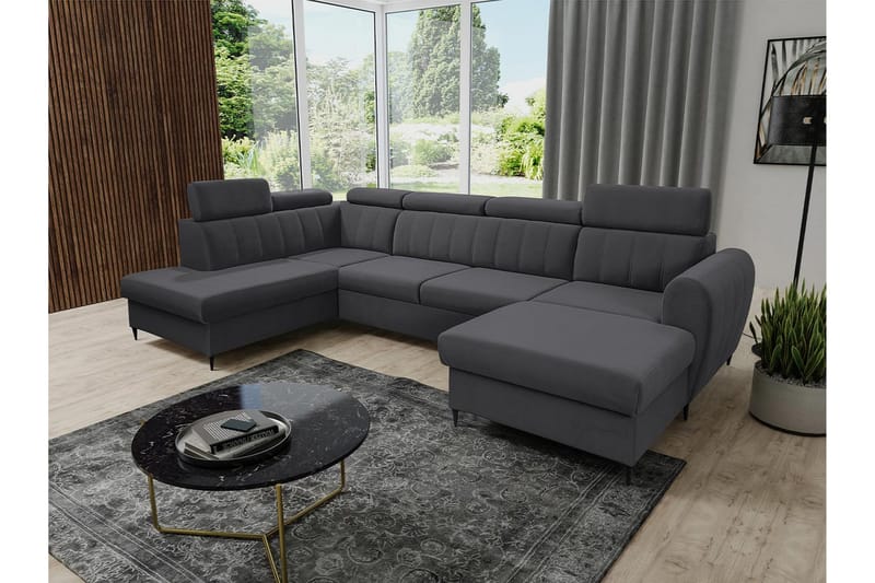 Hoffman Sofa med Chaiselong og Divan 4-personers - Mørk grå - Møbler - Sofaer - U Sofa