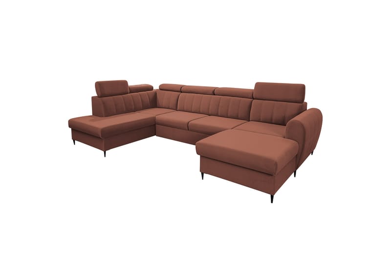 Hoffman Sofa med Chaiselong og Divan 4-personers - Kobber - Møbler - Sofaer - U Sofa