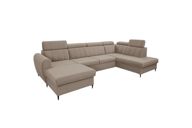 Hoffman Sofa med Chaiselong og Divan 4-personers - Beige - Møbler - Sofaer - U Sofa