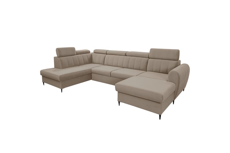 Hoffman Sofa med Chaiselong og Divan 4-personers - Beige - Møbler - Sofaer - U Sofa