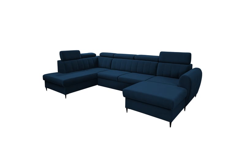 Hoffman Sofa med Chaiselong og Divan 4-personers - Blå - Møbler - Sofaer - U Sofa