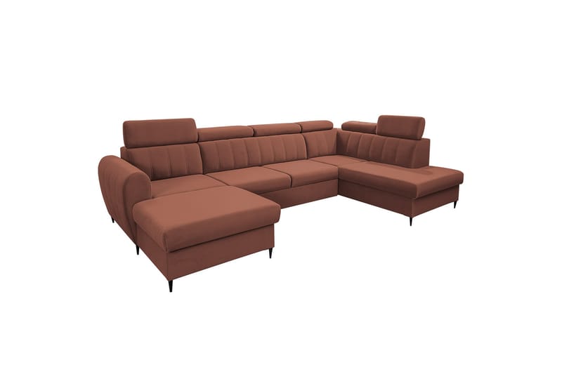 Hoffman Sofa med Chaiselong og Divan 4-personers - Kobber - Møbler - Sofaer - U Sofa