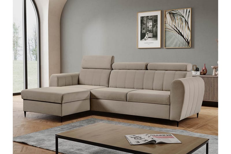 Hoffman Sofa med Divan 3-seter - Beige - Møbler - Sofaer - Sofa med chaiselong